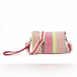 Jen&Co Pink Patterned Crossbody or wristlet NWOT